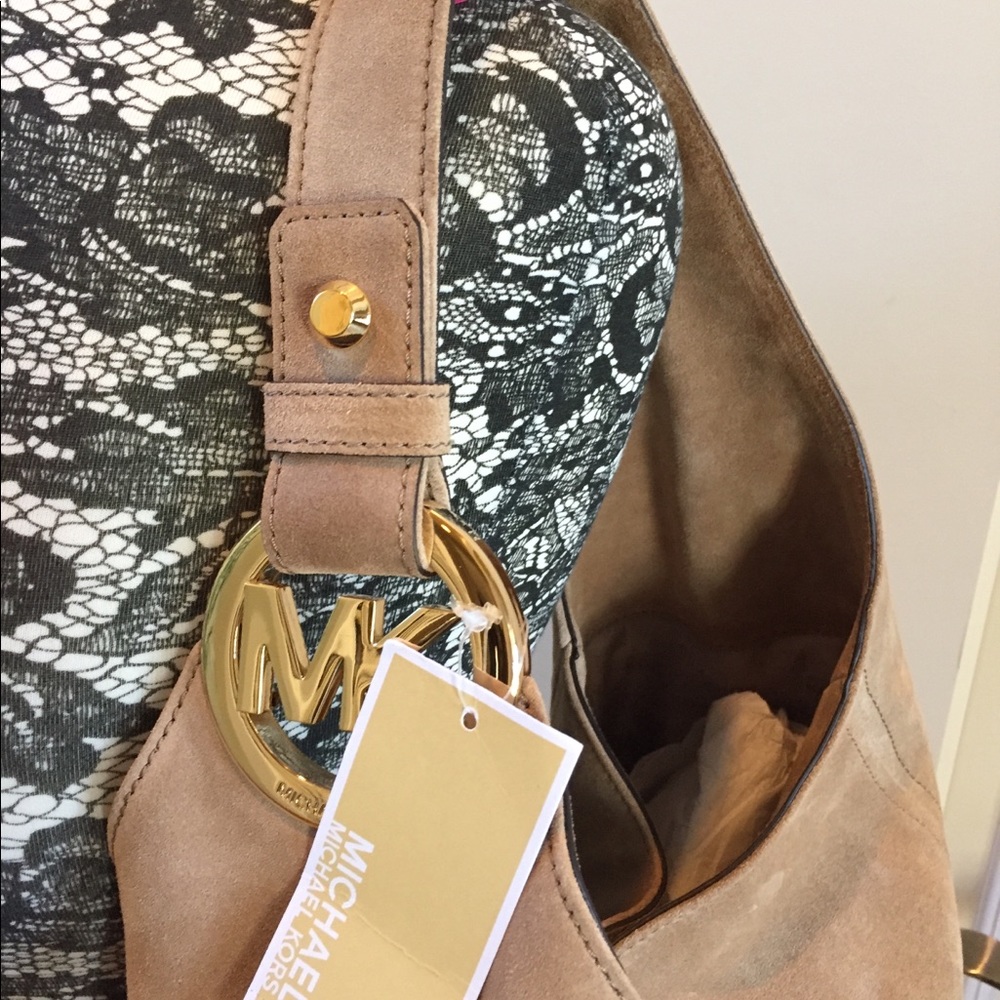 NWT Michael Kors gorgeous suede handbag